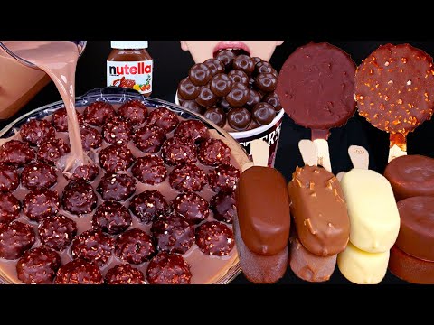 ASMR FERRERO ROCHER MALTESERS MAGNUM CHOCOLATE ICE CREAM NUTELLA DESSERT MUKBANG먹방咀嚼音EATING SOUNDS