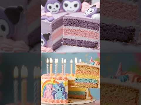 Birthday cake kuromi and unicorn #happybirthday #sanrio #kuromi #unicorn