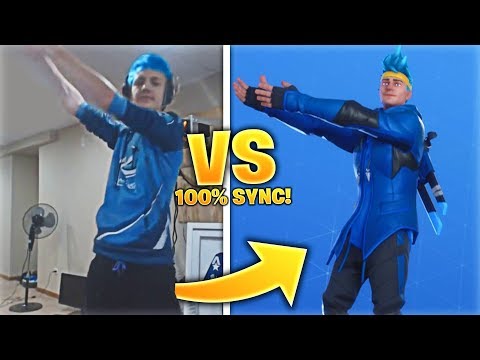 FORTNITE DANCES IN REAL LIFE 100% IN SYNC! (Pon Pon Emote & Ninja Skin)
