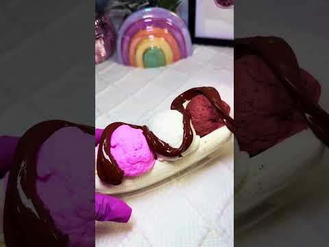 Satisfying Slime Cooking✨🌈 Slime Baking Kit- Banana Split Ice - Cream #asmr #slime #satisfyingvideo