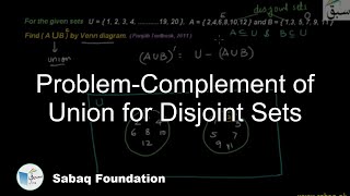 Problem on Complement of Union for Disjoint Sets
