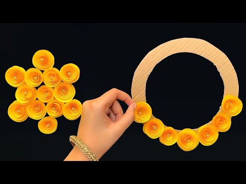 2 Unique Flower Wall Hanging / Quick Paper Craft For Home Decoration  Easy Wall Mate DIY Wall Decor