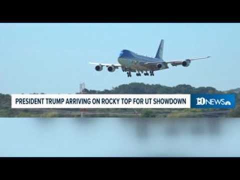 Air Force One lands at McGhee Tyson
