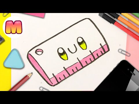 COMO DIBUJAR UNA REGLA KAWAII - Dibujos kawaii faciles - COMO DIBUJAR UTILES ESCOLARES KAWAII