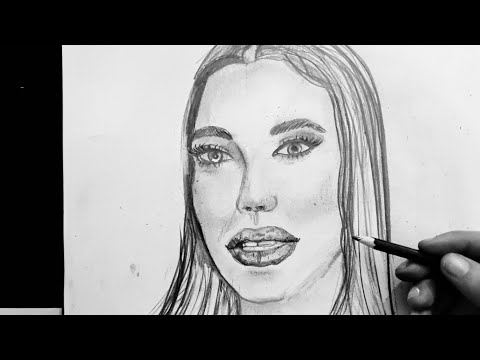 Semplify drawing face beautyfull girl  step by step  How to draw face  eyes, nose, for beginners