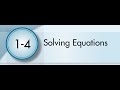 Solving Equations and Properties of Equality