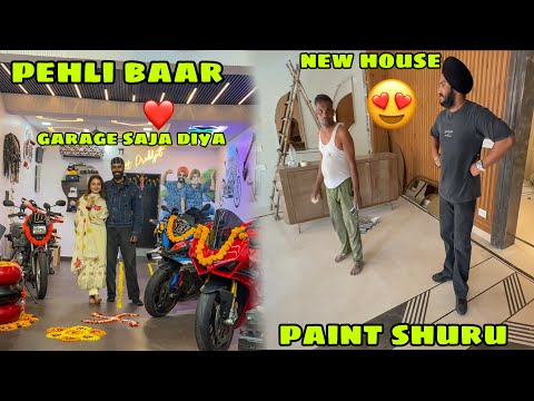 Pehli baar apna pura Garage Decorate kiya 😍 Naye Ghar ka paint work bhi shuru ❤️ Ek or khushi ka din