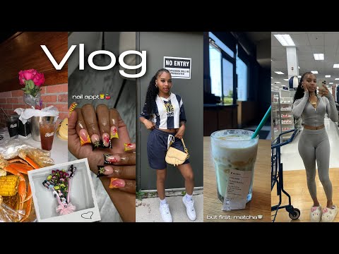 Monthly Reset + Nail Appt + Trying Matcha + Mommy Bday + DIY Flower Bouquet + Gym + Taking Pics, Etc