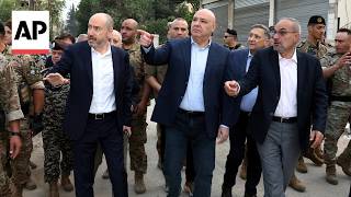 YouTube video thumbnail: Lebanon’s President Makes a Rare Visit to Southern City as Fears of Israeli Attacks Grow