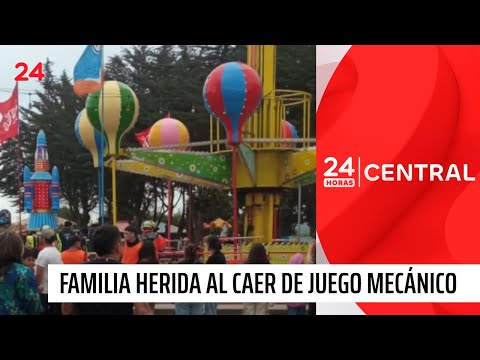 Niño y sus padres resultaron heridos tras caer de un juego mecánico en parque de diversiones