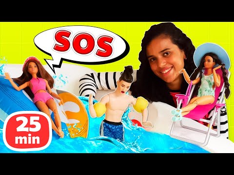 Ken não sabe nadar! História infantil com Barbie. Em português