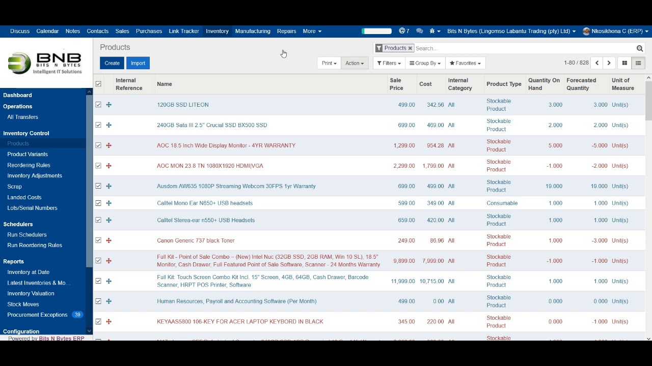 Import and Export Products CSV or Excel   Bits N Bytes ERp or Odoo | 18.03.2021

Importing and Exporting stock on Bits N Bytes ERP (www.bitsnbyteserp.com)