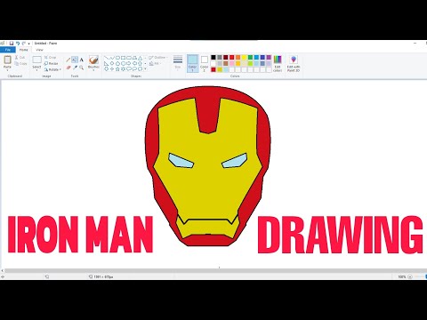 How To Draw IRON MAN In MS Paint | आयरन मैन का चित्र कैसे निकाले। IronMan Face Drawing |Art Holiday