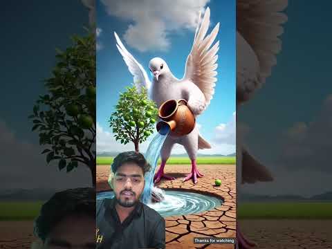 The big pigeon plants an apple tree and brings it in a tractor 😭 #ai #pigeon #apple #tree