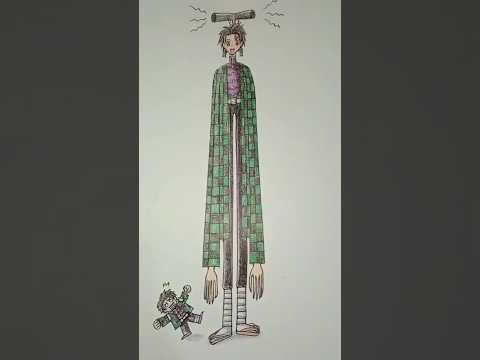 SirenHead fusion Tenjiro วาดไซเรนเฮด ร่วมร่าง ทันจิโร่ ครบ1ปีแล้ว #sirenhead #tenjiro #shorts