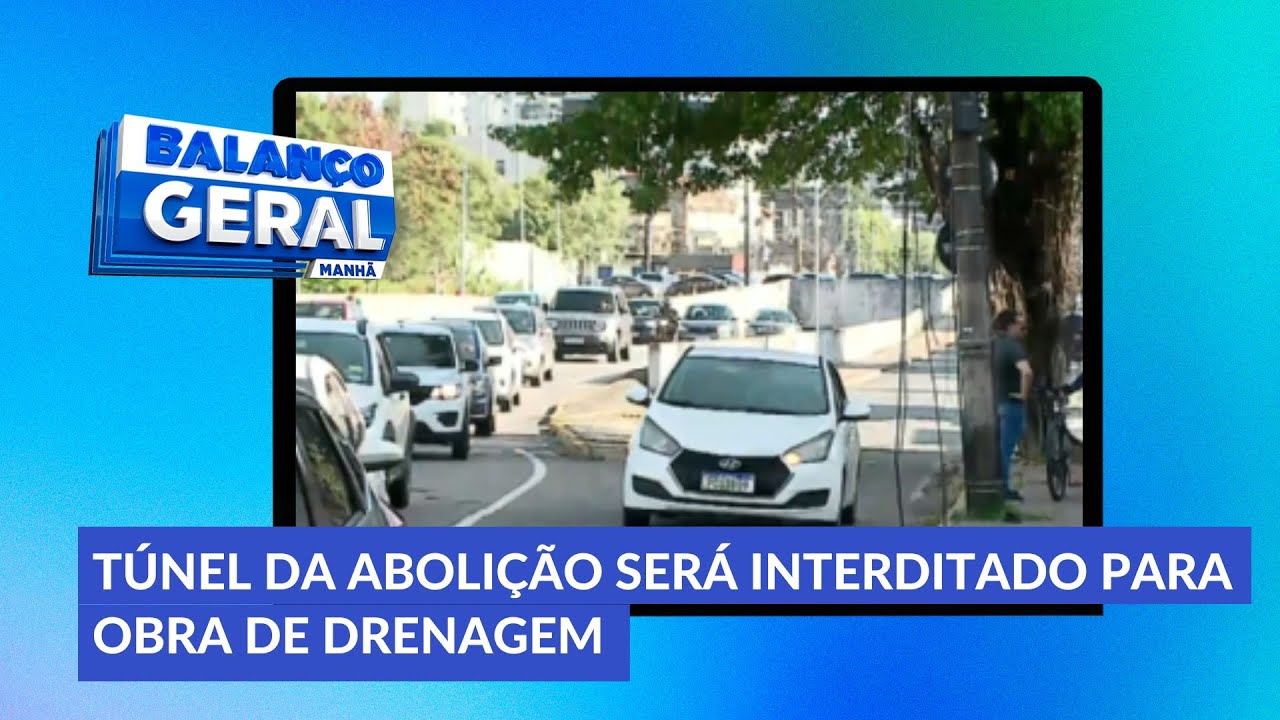 O Túnel da Abolição, na Madalena, na Zona Oeste do Recife será interditado para uma obra de drenagem