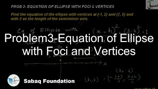 Problem3-Equation of Ellipse with Foci and Vertices