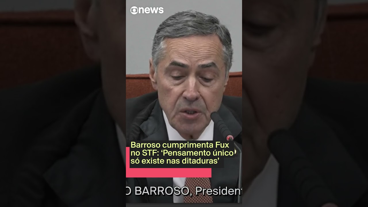Barroso cumprimenta Fux no STF Pensamento único só existe nas ditaduras
