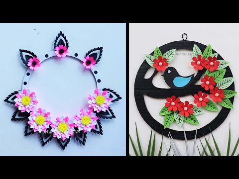 Quick and easy paper wall hanging ideas | Paper craft for home decor | paper flower wall decoration