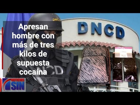 Apresan dominico-holandés con más de tres kilos presumiblemente cocaína