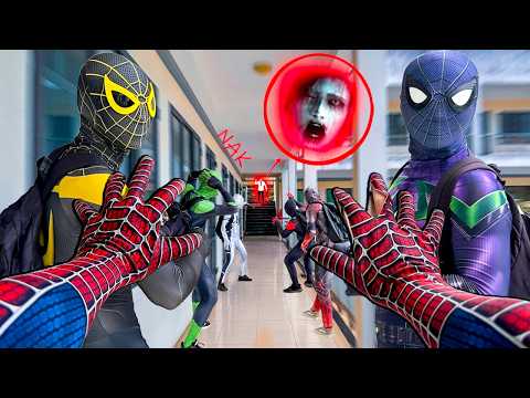 7 Bros Spider-Man Meet Nak Serbian Dancing at the Abandoned School (POV vs Sad Story)