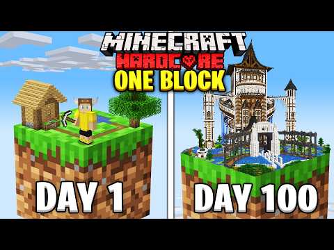 I Survived 100 Days on ONE BLOCK MOD in HARDCORE Minecraft