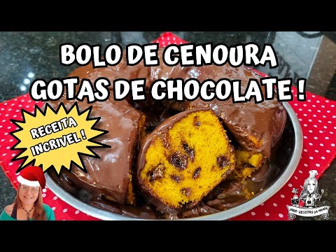 BOLO DE CENOURA COM GOTAS DE CHOCOLATE / MASSA FOFA / NÃO FICA EMBATUMADA / SUA FAMÍLIA VAI AMAR