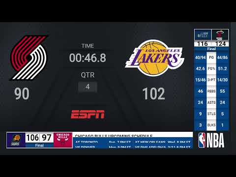 Trail Blazers @ Lakers | NBA on ESPN Live Scoreboard