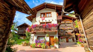 Walking in Isolated Swiss Villages of Valais 🇨🇭 Switzerland 4K