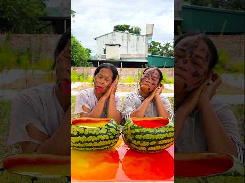 Oh, where did my chocolate milk candy in the watermelon go? 🍭💩🍦👅💩🍉#SakonNakhon #hahahahaha