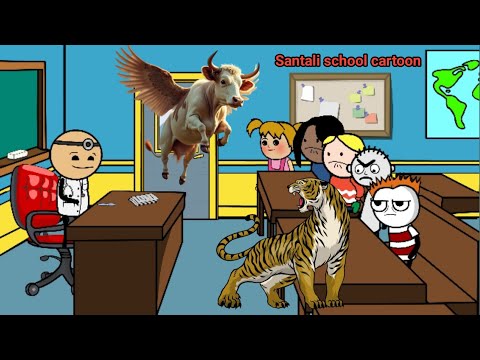 Santali school cartoon 2025//santali funny comedy cartoon video 2025@pbsantalivines 