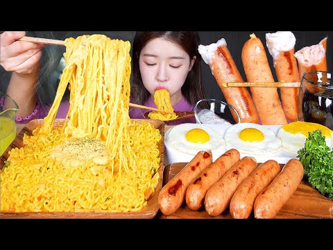 ASMR MUKBANG | 찐찐찐찐 리얼치즈라면 🧀 치즈크러스트 소세지 💛 치즈메들리 🥴 먹방! Super Cheesy! Cheese Ramyun & Cheese Sausage