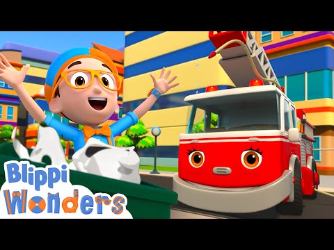 Blippi saves the day with Frankie the Firetruck ! | Blippi Wonders Educational Videos for Kids