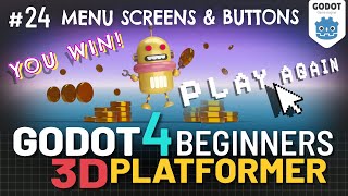 Godot 4 3D Platformer Lesson #24: Menu Screens & Buttons!