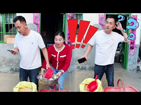 The brother-in-law was addicted to his mobile phone and was pranked by his sister-in-law#funny#rural