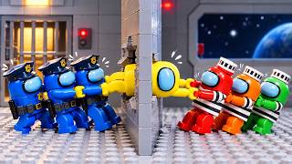 LEGO Among Us Space Escape with City Police | LEGO Land | LEGO Stop Motion