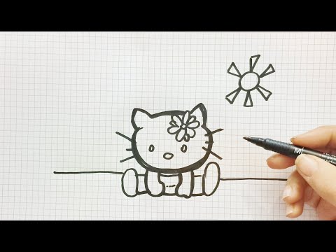 Step by step Very Easy drawing and coloring Hello Kitty Easy how to draw for Kids  #howtodraw