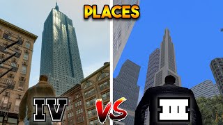 GTA 4 VS GTA 3 (LIBERTY CITY PLACES)
