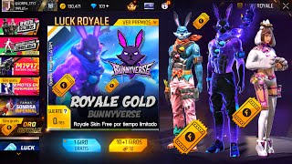 URGENTE!! ASÍ ES LA NUEVA LUCK ROYALE DE ORO CON SKIN DE CONEJOS EN FREE FIRE - conejoverso rewards
