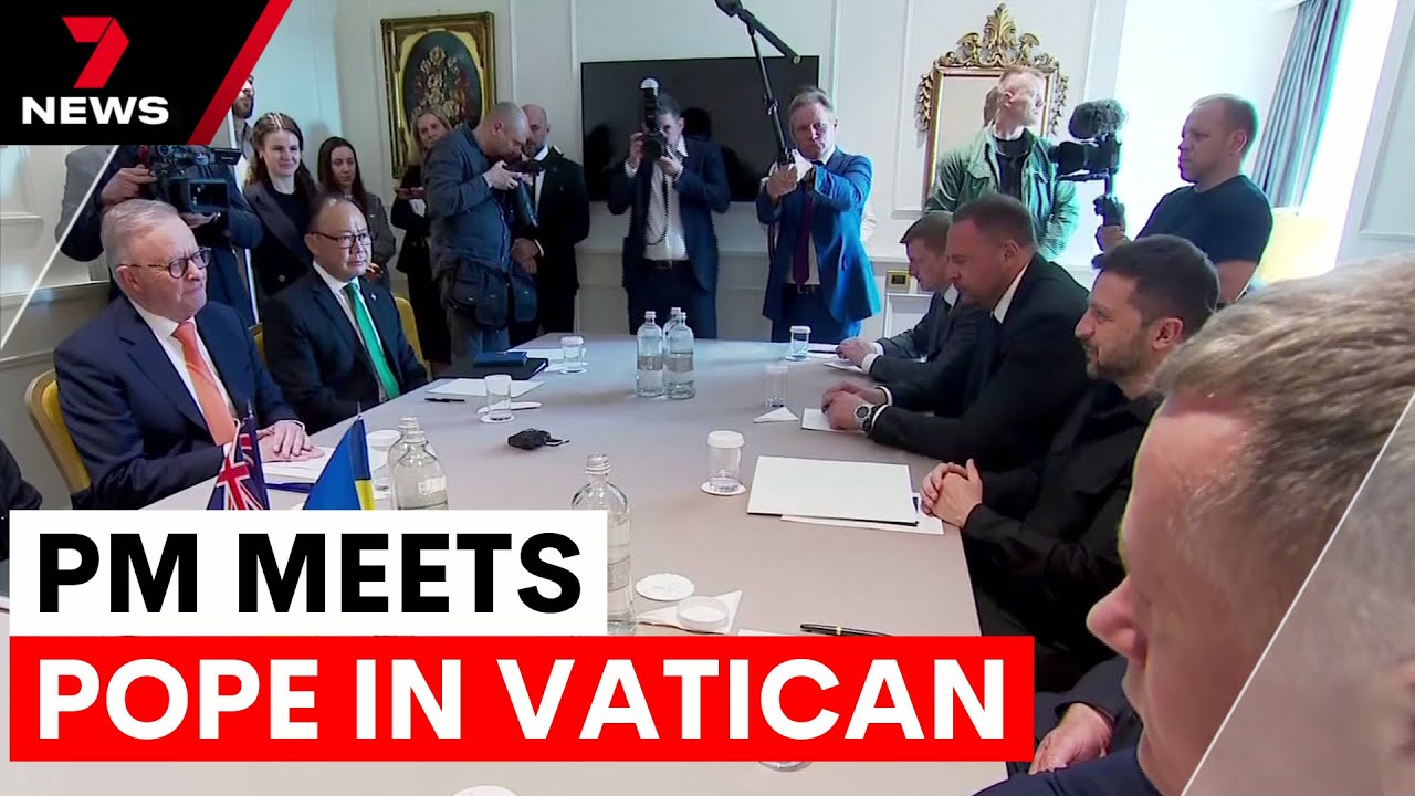 Australian Prime Minister meets Pope and world leaders in vatican | 7NEWS