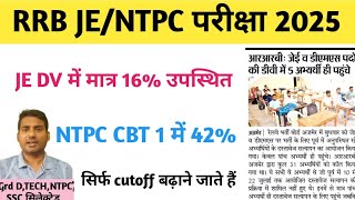 Rrb ntpc 12th level cbt1 attendance 2025 इस बार /RRB NTPC EXAM UPDATE /rrb ntpc latest update /rrb 