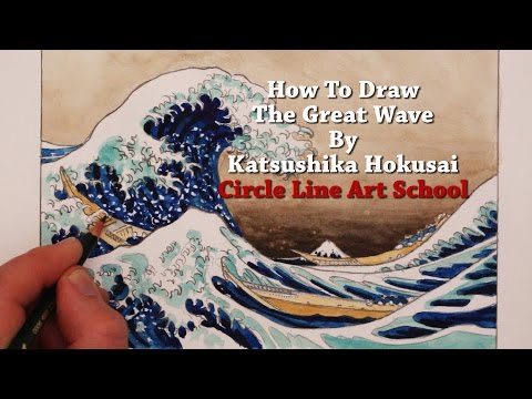 How to Draw The Great Wave by Hokusai - YouTube