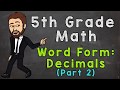 Reading and Writing Decimals