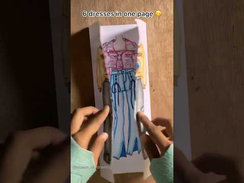6 dresses in one page 😋👍// #oceanofdrawing #art #drawing #shortvideo #artist #pencilecolour