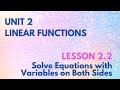 Solving Equations with Variables on Both Sides