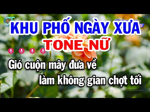 Karaoke Khu Phố Ngày Xưa Tone Nữ ( G#m ) Nhạc Sống Mới || Karaoke Đồng Sen