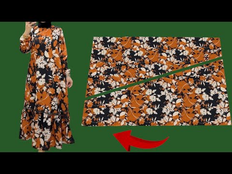 🔥The easiest way to sew a stylish dress💃Sew  a Beautiful Dress in 10 minutes from 1.5 fabric