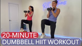 20-MINUTE DUMBBELL HIIT / QUICK & EFFECTIVE STRENGTH + CARDIO FAT BURNER / NO JUMPING MODIFICATIONS