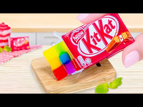 Amazing RAINBOW KITKAT Cake | Satisfying Miniature Decorating Satisfying Tiny Cake ❤🧡💛💚