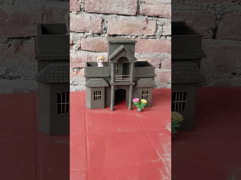 Beautiful clay Doll house 🏠 #clayhouse #mudhouse #dollhouse